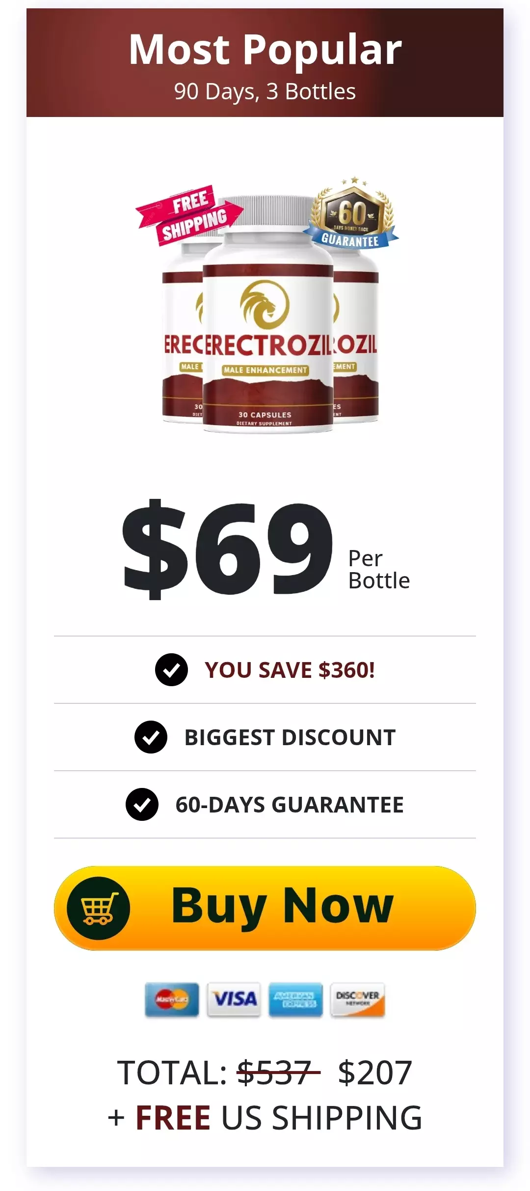 Erectrozil - 3 Bottles Price